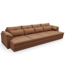 Ver imagem 1 de Sofá Retrátil para Sala de Estar 4 Lugares 339cm Riza S03 Couro Soft Mel - Lyam Decor