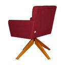 Ver imagem 4 de Poltrona Decorativa Onix Pés Giratório de Madeira Suede Vermelho - DS Estofados