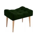 Ver imagem 1 de Puff banqueta retangular verde musgo pé palito com detalhe em costura