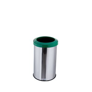 Lixeira Inox Aro Esmaltado 20L Área Gourmet Cozinha Cesto De Lixo - Verde
