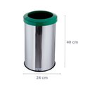 Ver imagem 2 de Lixeira Inox Aro Esmaltado 20L Área Gourmet Cozinha Cesto De Lixo - Verde