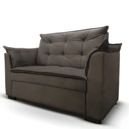 Sofá 2 Lugares para Sala Moderno Confortável Aurora Suede Marrom - 4