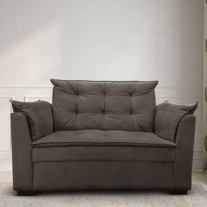 Sofá 2 Lugares para Sala Moderno Confortável Aurora Suede Marrom