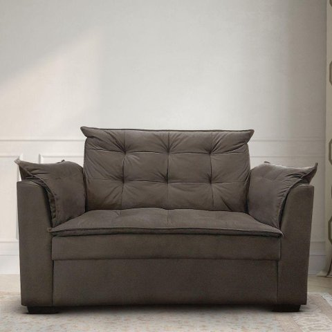 Sofá 2 Lugares para Sala Moderno Confortável Aurora Suede Marrom