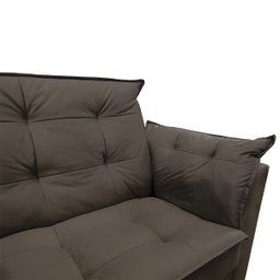 Sofá 2 Lugares para Sala Moderno Confortável Aurora Suede Marrom - 5