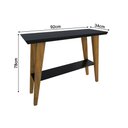 Ver imagem 3 de Aparador Preto/amadeirado Luana em Madeira Maciça e Mdf