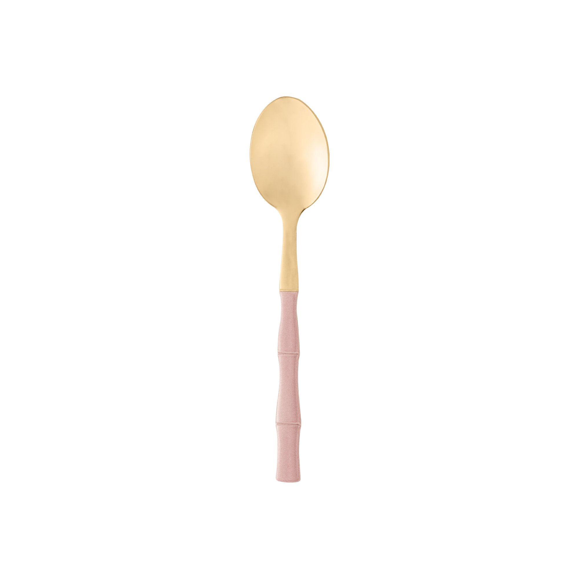 Conjunto 6 Colheres Sobremesa Aço Inox Bambu Elegant Champanhe/Rose 15,2cm Lyor - 1