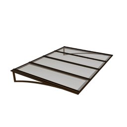 Toldo Fixo Policarbonato Alveolar Cristal - 1,50m X 1,00m - Estrutura Bronze - 1