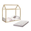 Ver imagem 1 de Mini Cama Montessoriana Zoe Branco/Natural com Colchão Physical - Reller Móveis