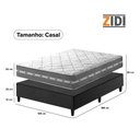 Ver imagem 4 de Cama Box Casal Preto + Colchão Molas Ensacadas Zidi Miami 138x188x59cm