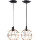 Ver imagem 1 de 2 Pendentes Aramado Globo Luminária Lustre Teto Retrô Vintage Industrial Balcão Agp Ilumini - Cobre