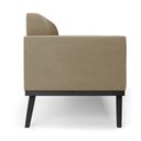 Ver imagem 5 de Conjunto 2 Poltronas e 1 Namoradeira Decorativa Pés Fixo em Madeira Preto Suede Nude