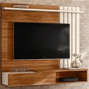 Ver imagem 6 de Home Suspenso Vegas 1,60m Tv 65'' Porta Basculante Nichos - Cinamomo Mel/perola Metalizado