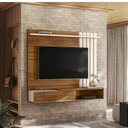 Ver imagem 1 de Home Suspenso Vegas 1,60m Tv 65'' Porta Basculante Nichos - Cinamomo Mel/perola Metalizado