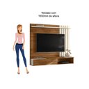 Ver imagem 2 de Home Suspenso Vegas 1,60m Tv 65'' Porta Basculante Nichos - Cinamomo Mel/perola Metalizado
