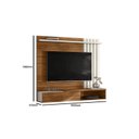 Ver imagem 4 de Home Suspenso Vegas 1,60m Tv 65'' Porta Basculante Nichos - Cinamomo Mel/perola Metalizado