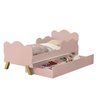 Mini Cama Infantil Angel Nuvem Rosa com Auxiliar Proteção Lateral e Pés Dde Madeira - 1