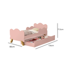 Ver imagem 2 de Mini Cama Infantil Angel Nuvem Rosa com Auxiliar Proteção Lateral e Pés Dde Madeira
