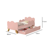 Mini Cama Infantil Angel Nuvem Rosa com Auxiliar Proteção Lateral e Pés Dde Madeira - 3
