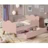 Mini Cama Infantil Angel Nuvem Rosa com Auxiliar Proteção Lateral e Pés Dde Madeira - 5