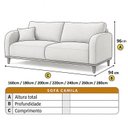 Ver imagem 3 de Sofá Fixo 2 Lugares Luxo 160cm Camila Bege Claro