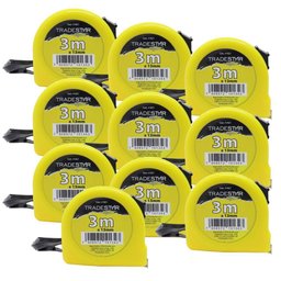 Kit 10 Trena Aço Metal 3m Bolso Básica Fita com Trava - 1