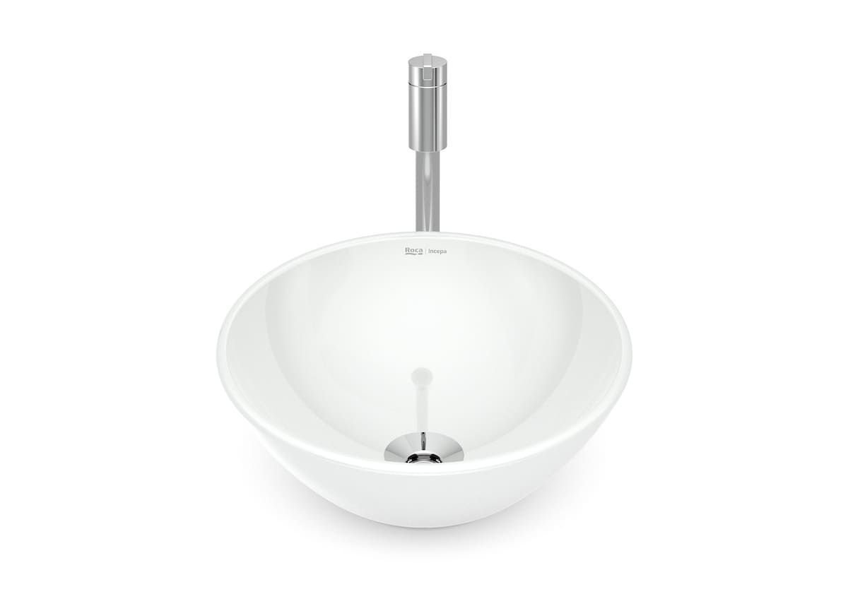 Ver imagem 2 de Cuba de Apoio sem Mesa R1 35cm Redonda Branca Roca