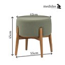 Ver imagem 4 de Puff Dual 2 em 1 Acabamento Moderno Vira Mesa de Apoio Chenille Verde