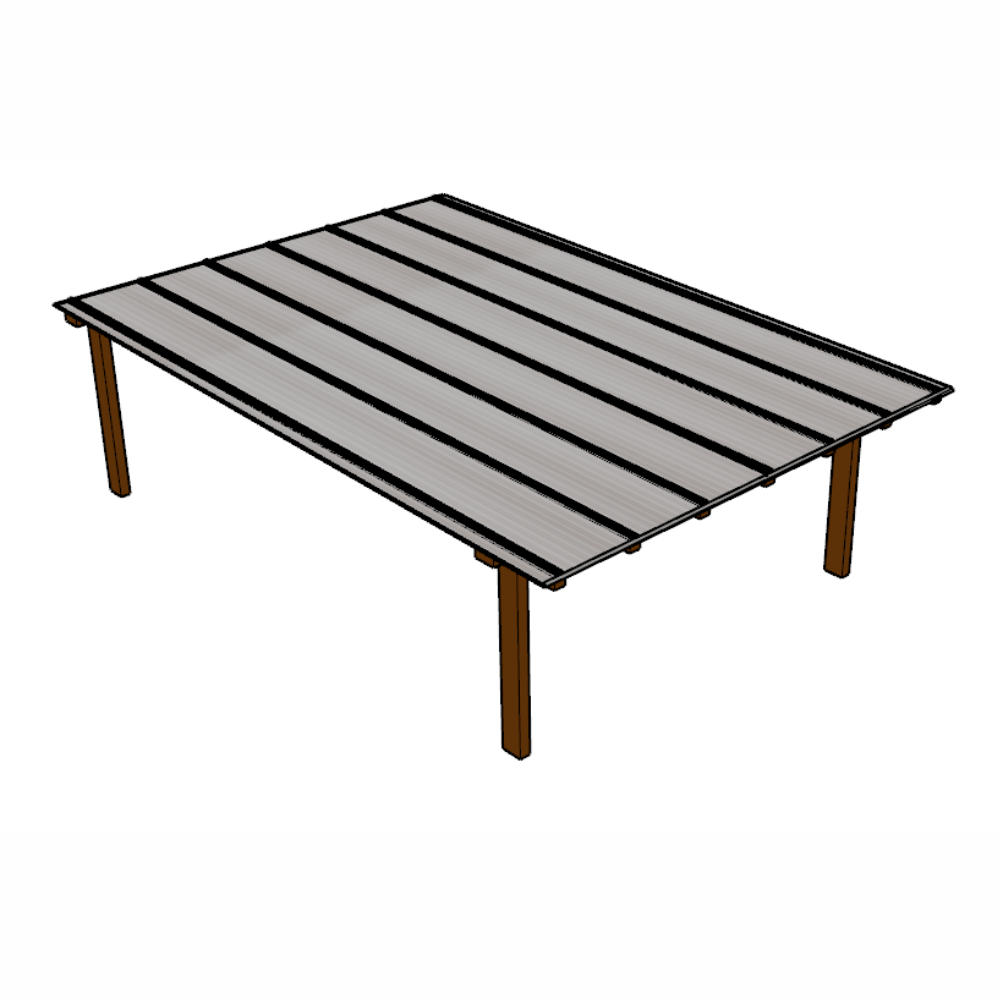 Cobertura Policarbonato Alveolar 4,00m x 6,00m - Branco 6mm