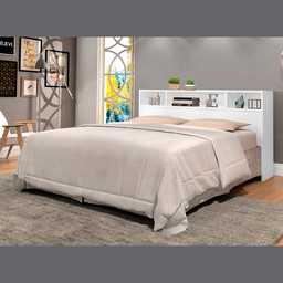 Cabeceira para Cama Box Casal 1,40 Portugal Branco - 5