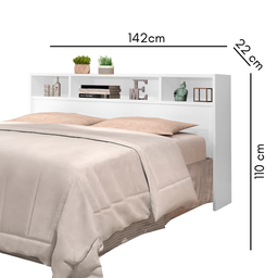 Cabeceira para Cama Box Casal 1,40 Portugal Branco - 4