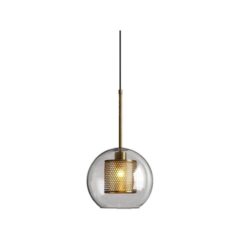 Pendente Bronze Globo Vidro Transparente 25cm 1e27 Paris Luz