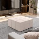 Ver imagem 2 de Puff Decorativo Para Sala de Estar Quadrado Milano 90x90cm W01 Suede Bege - Lyam Decor