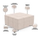 Ver imagem 3 de Puff Decorativo Para Sala de Estar Quadrado Milano 90x90cm W01 Suede Bege - Lyam Decor
