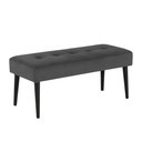 Ver imagem 1 de Banco Estofado Theo 1,40m Suede Grafite - Inova Decor