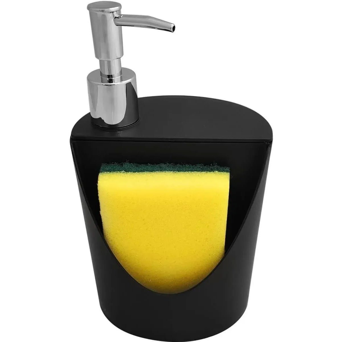 Conjunto Dispenser de Detergente 600ml e Saleiro Plástico com Tampa 500g Coza Preto - 4