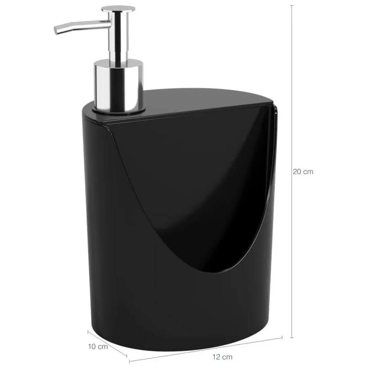 Conjunto Dispenser de Detergente 600ml e Saleiro Plástico com Tampa 500g Coza Preto - 3