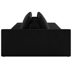 Sofá Ilha Modulado Milos 342cm Puff Lateral Veludo Preto G33 - Gran Belo - 8