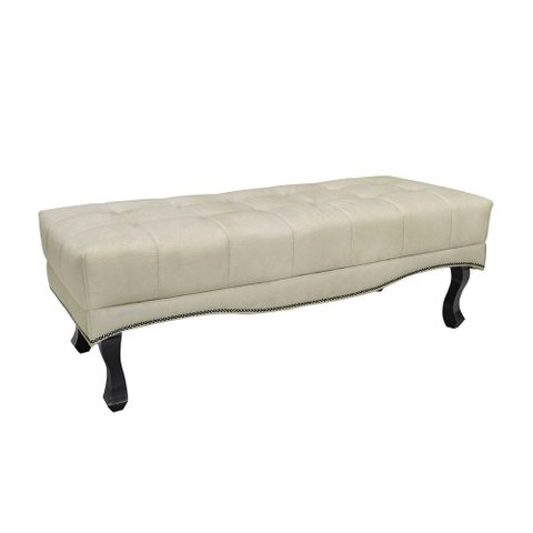 Calçadeira Recamier Casal King 195cm Alba Veludo Bege