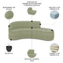 Ver imagem 3 de Sofá 4 Lugares para Sala 220cm Orgânico Wendi Boucle Pistache I01 - Mpozenato