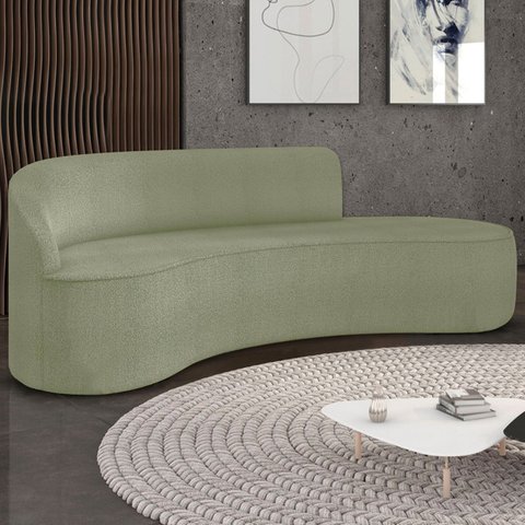 Sofá 4 Lugares para Sala 220cm Orgânico Wendi Boucle Pistache I01 - Mpozenato