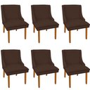 Ver imagem 7 de Kit 6 Cadeiras de Jantar Suede Marrom Pés Palito