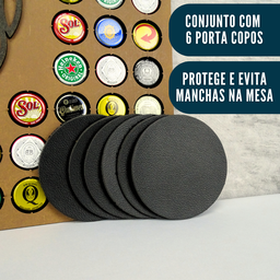Quadro Porta Tampinhas + Abridor Magnético + Porta Copos Kit - 5