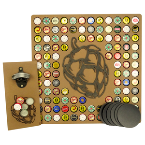 Quadro Porta Tampinhas + Abridor Magnético + Porta Copos Kit
