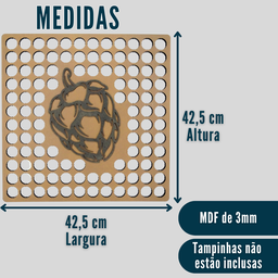 Quadro Porta Tampinhas + Abridor Magnético + Porta Copos Kit - 7