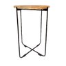 Trio de Mesas de Canto Thirsa Natural em Metal e Madeira - 4