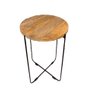 Trio de Mesas de Canto Thirsa Natural em Metal e Madeira - 2