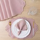 Ver imagem 5 de Kit 6 Jogos Americanos Retangular com Guardanapos Bordado Dourado - Realeza Rose