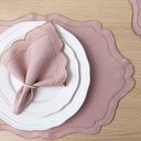 Ver imagem 2 de Kit 6 Jogos Americanos Retangular com Guardanapos Bordado Dourado - Realeza Rose