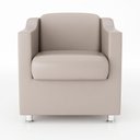 Ver imagem 4 de Kit 2 Poltronas Decorativas Para Recepção Courino Bege
